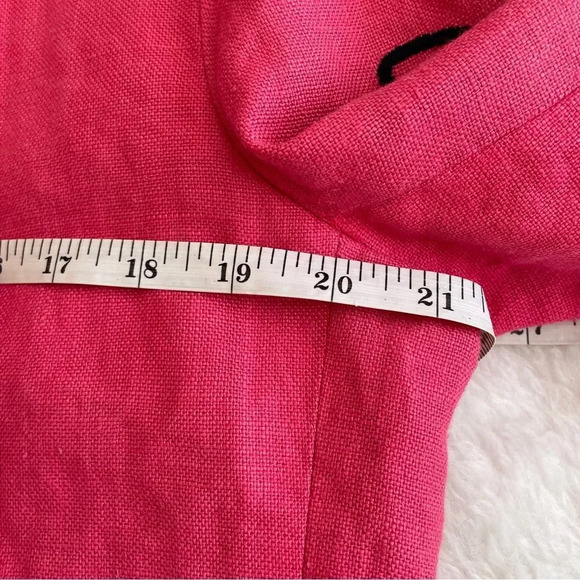 Vintage 80s‎ / 90s bright pink oversized blazer with embroidered  bow detail M - Picture 9 of 13